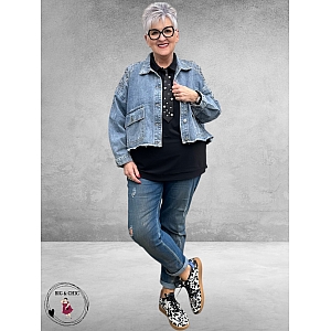 Frenzi Jeansjas Sparkle Oversized 